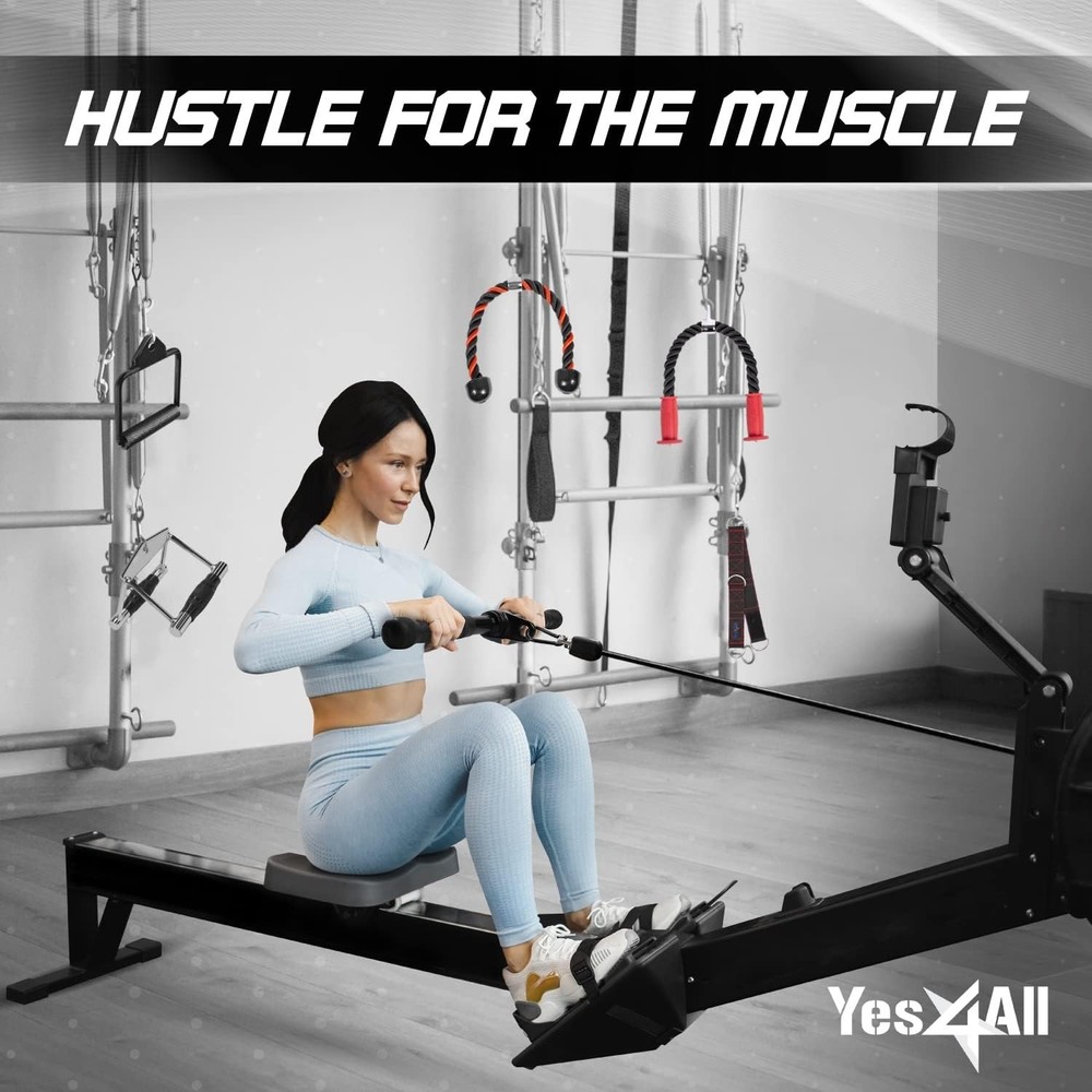 Cable Machine Attachments Set Tricep Rope V Bar Straight Bar LAT Pulldown