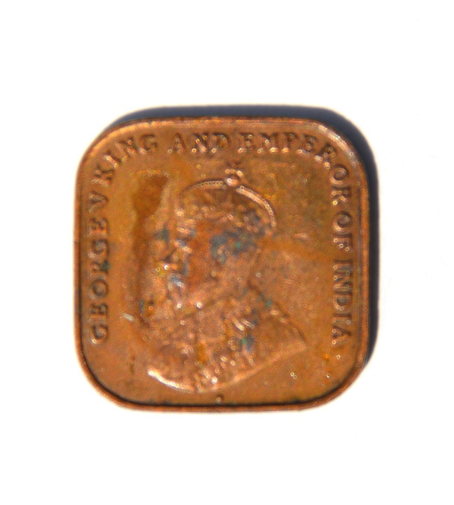 1920 Straits Settlements 1 Cent Square Coin.  (#B inventory)