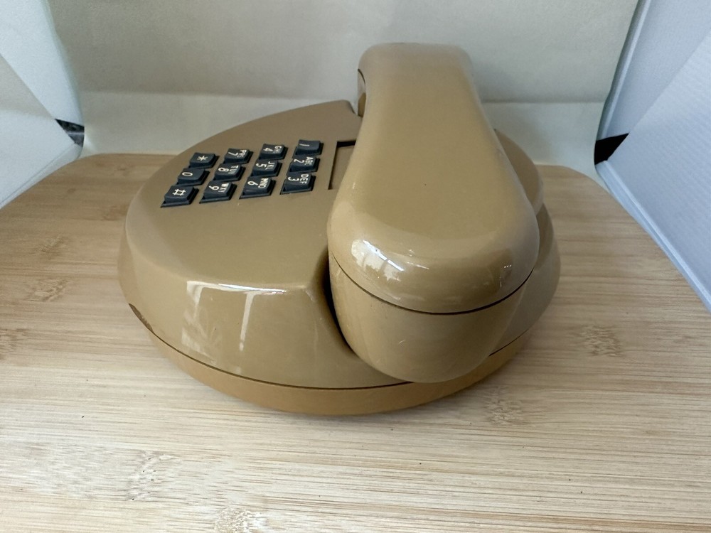VINTAGE BELLSOUTH ROUND PUSH BUTTON TELEPHONE TAN