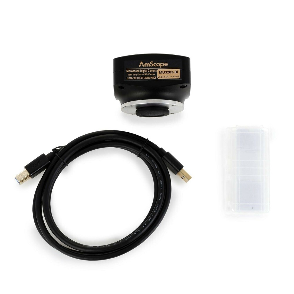 Amscope 32MP USB 3.0 Back-illuminated Color CMOS C-Mount Microscope Camera