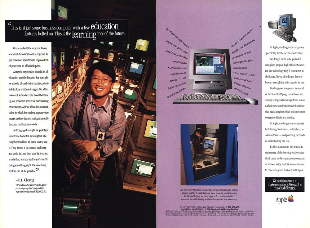1995 Apple Mac Computer: H L Cheung Vintage Print Ad