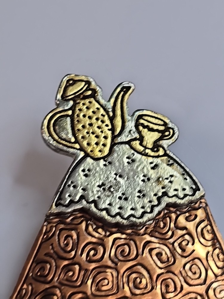 Turtle With A Tea Set On His Back Lapel Pin