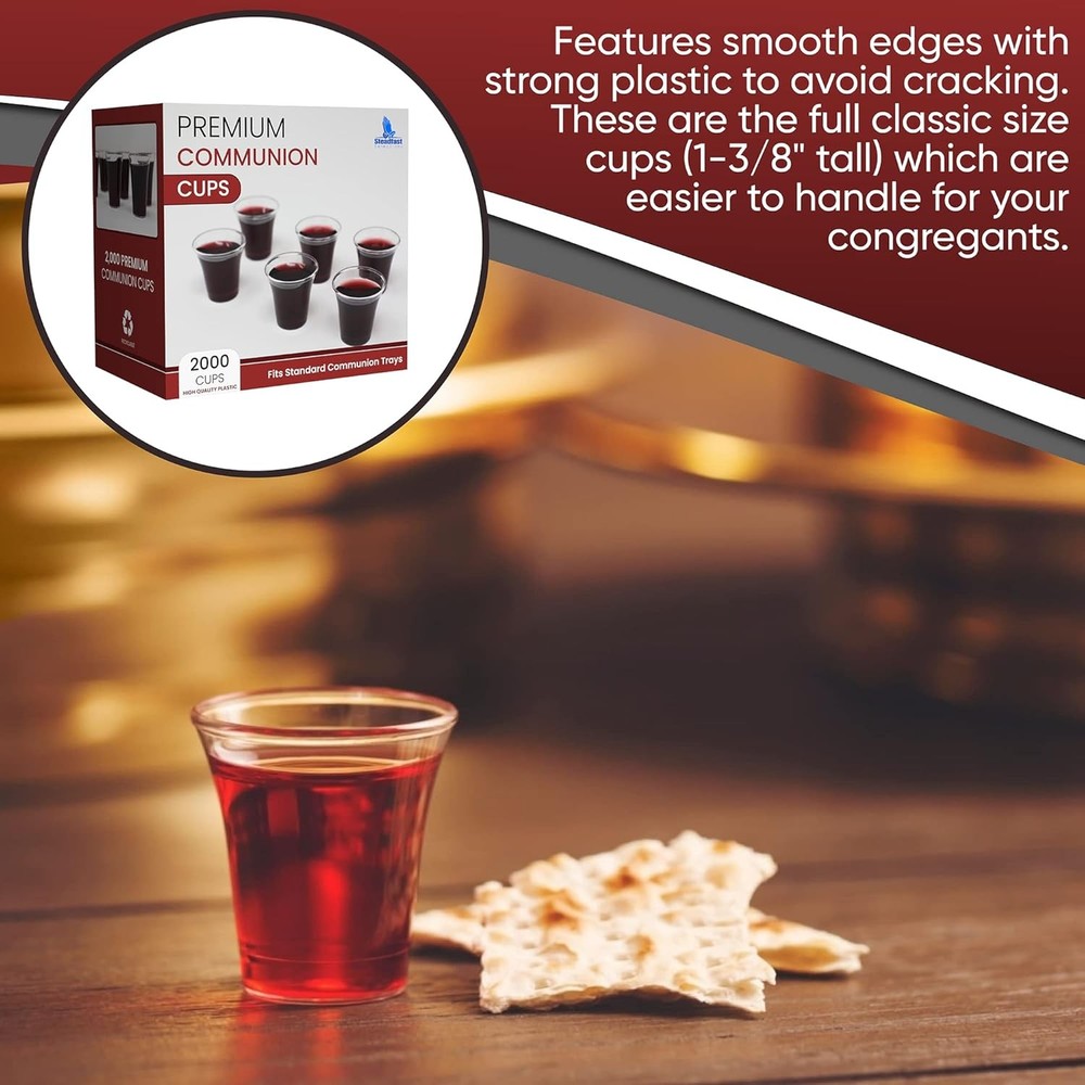 Bulk Premium 2000 Plastic Communion Cups Disposable Holy Communion Cup Set