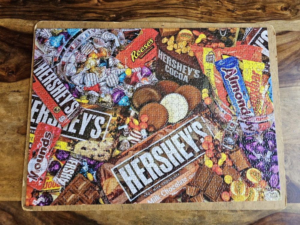 Master Pieces Hershey's Mayhem - Chocolate Collage 1000 Piece Jigsaw Puzzle EUC