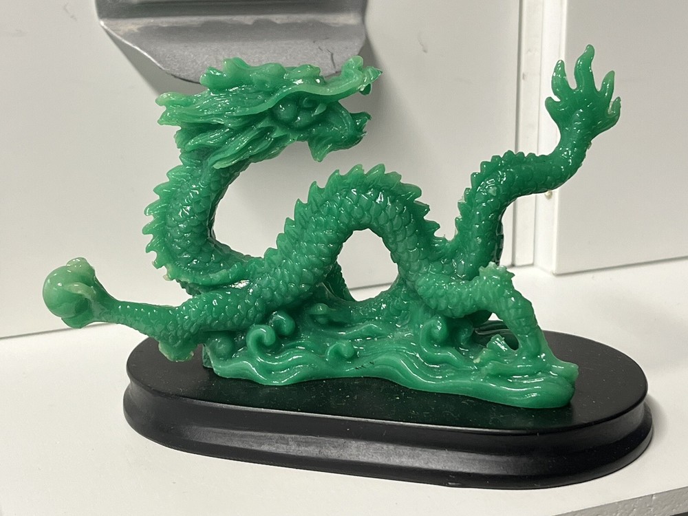 Vintage green dragon sculpture