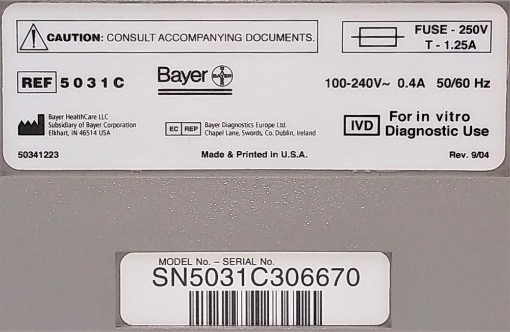 Bayer DCA 2000+ (5031C) Hemoglobin Analyzer