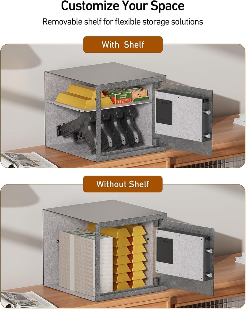 Secure Handgun Safe with Multiple Unlock Options