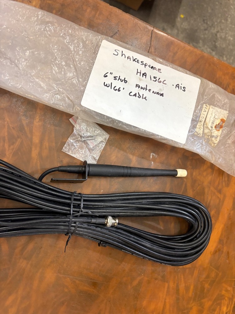 SHAKESPEAR ANTENNA 6" COMPACT HELICAL STUB ANTENNA W/66' CABLE...