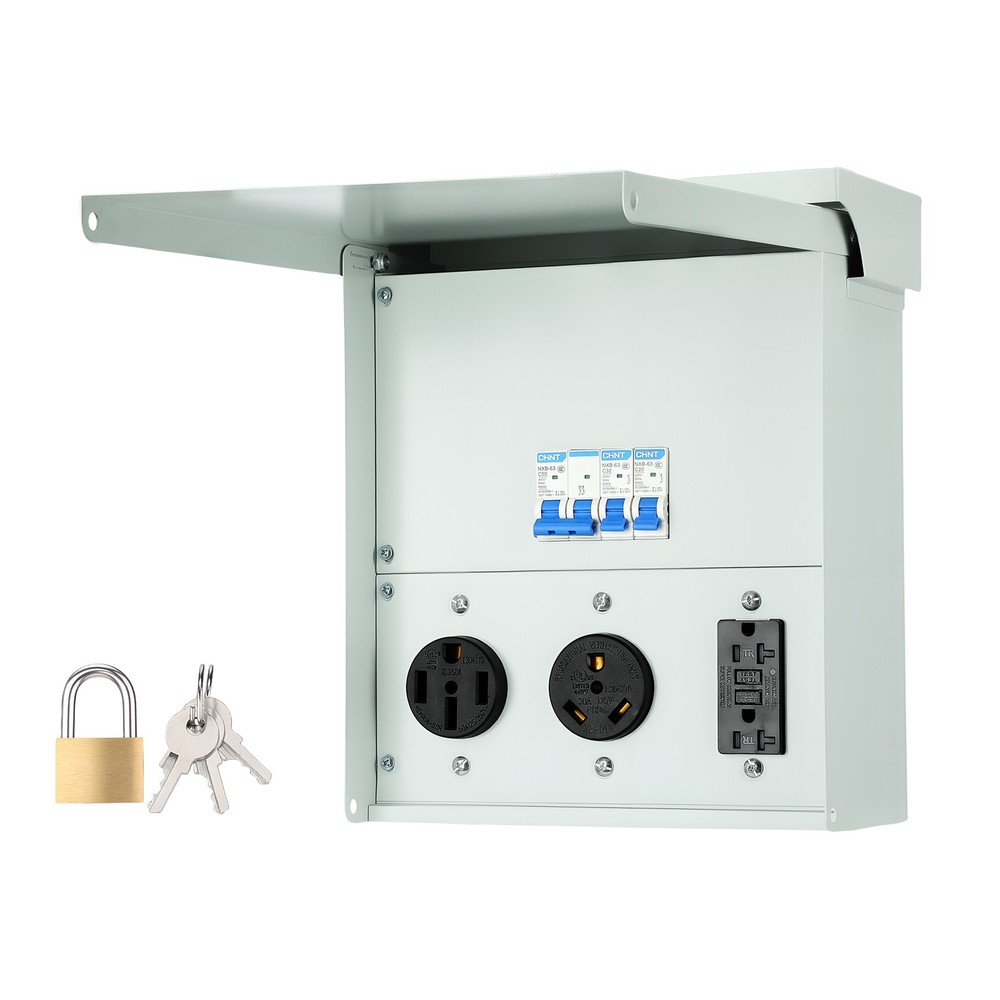 Temporary Power Outlet Panel RV Electrical Panel 20 30 50 Amp Outlet Box