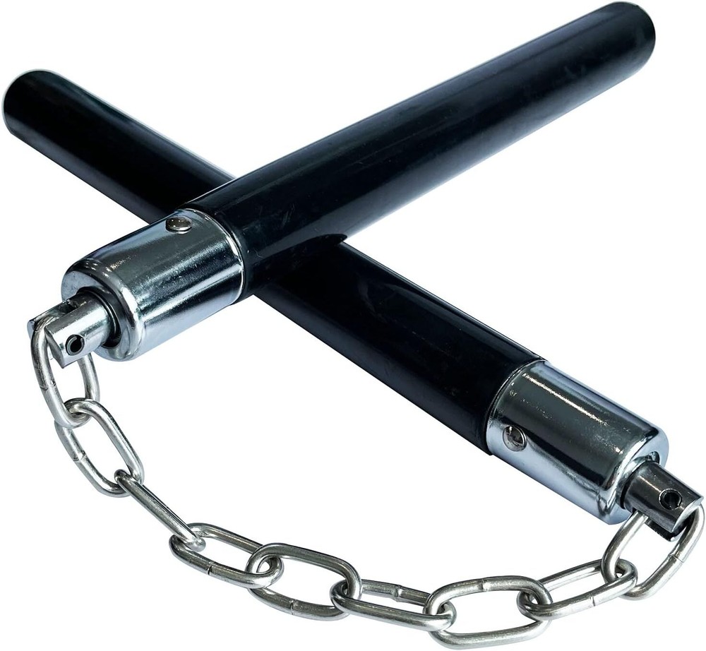 Nunchucks Safe Solid Rubber Training Nunchakus with Steel Chain...