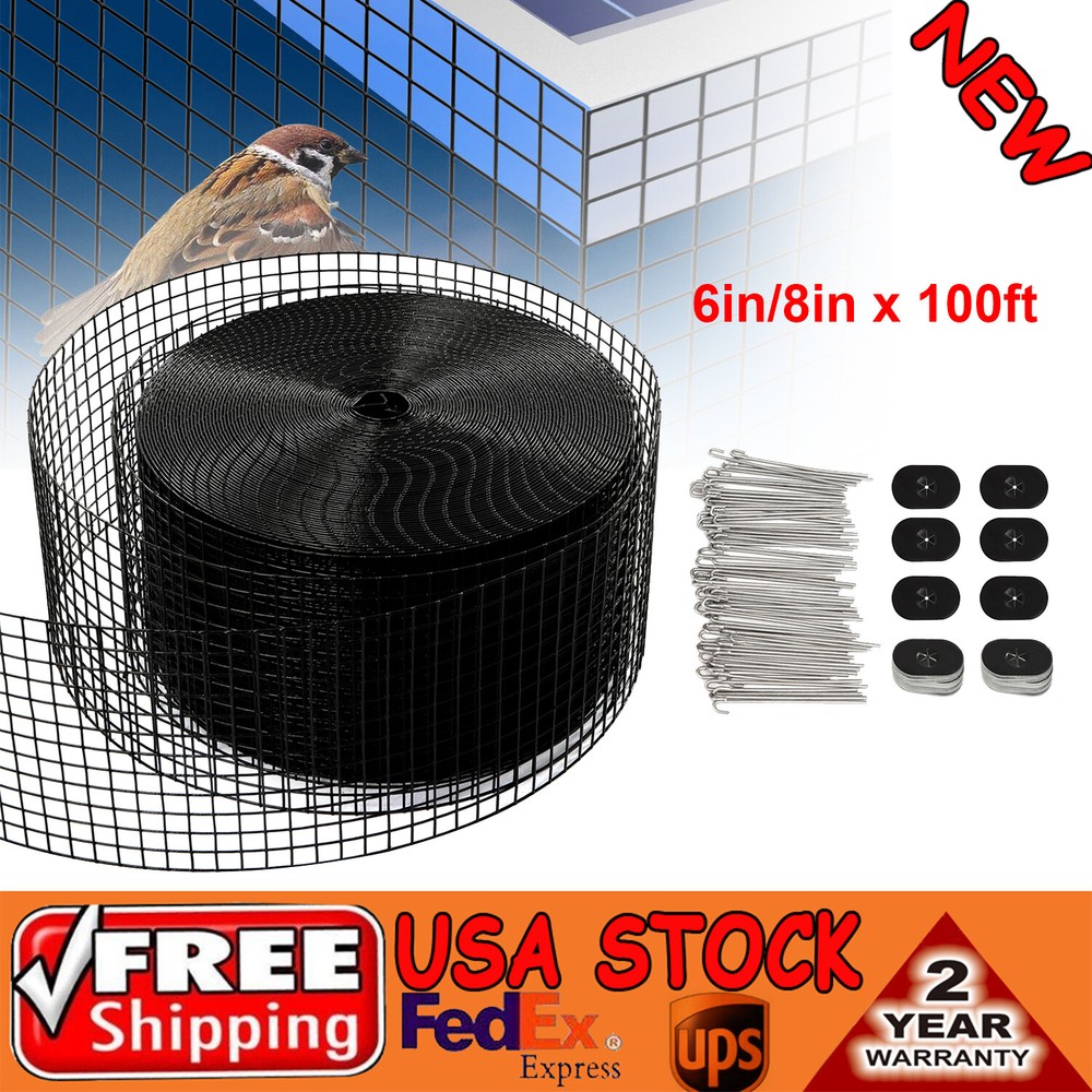 Solar Panel Bird Wire Mesh Guard Kit Proofing Pigeons Pest Clips Net 6/8 Inch UK