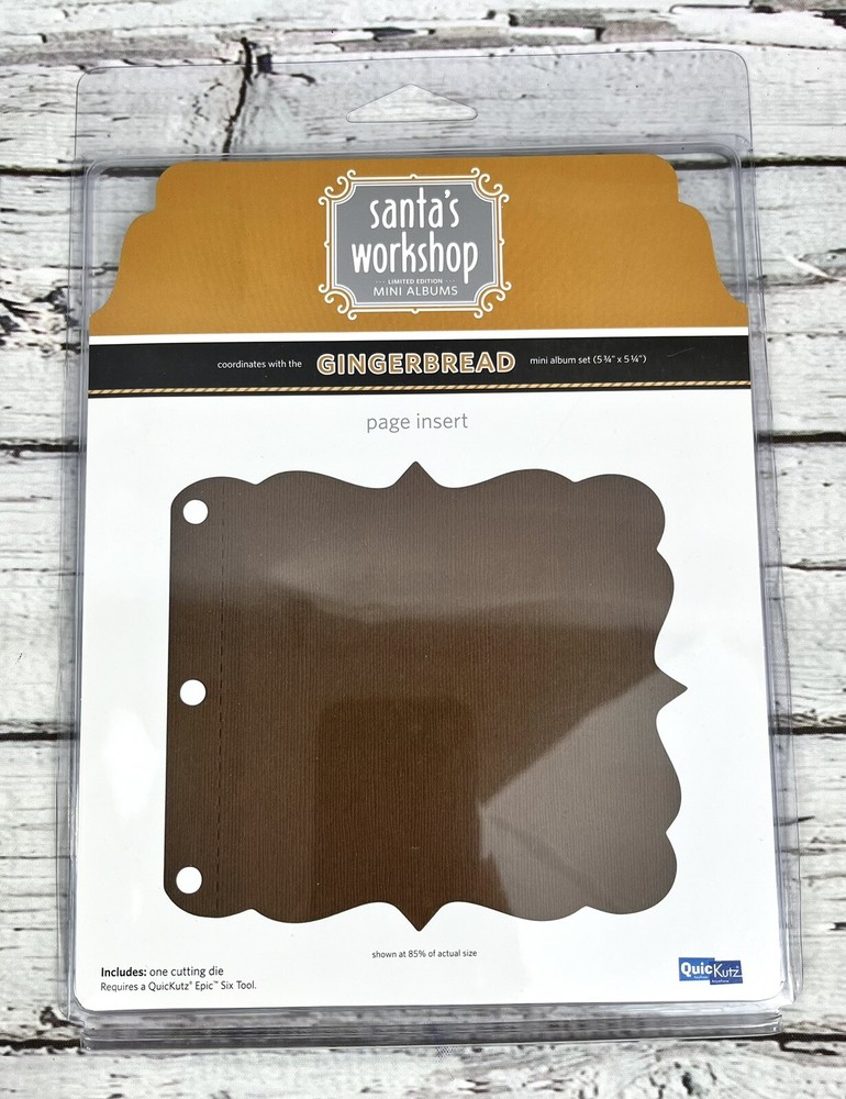 GINGERBREAD Page Insert Santa's Workshop Quickutz CC-Shape-068-1