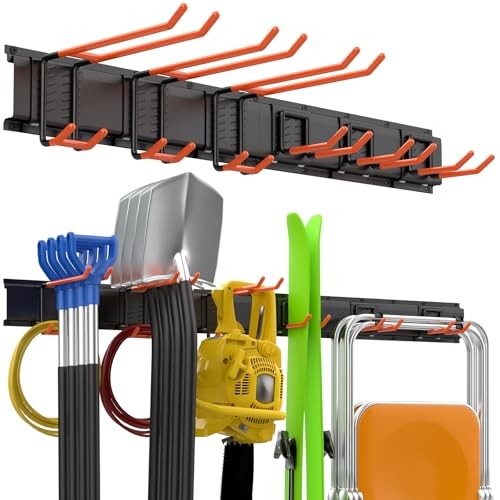 ELECROW Garage Storage Organizer, Wall Mount Rack with 6 Adjustable Hooks, 48