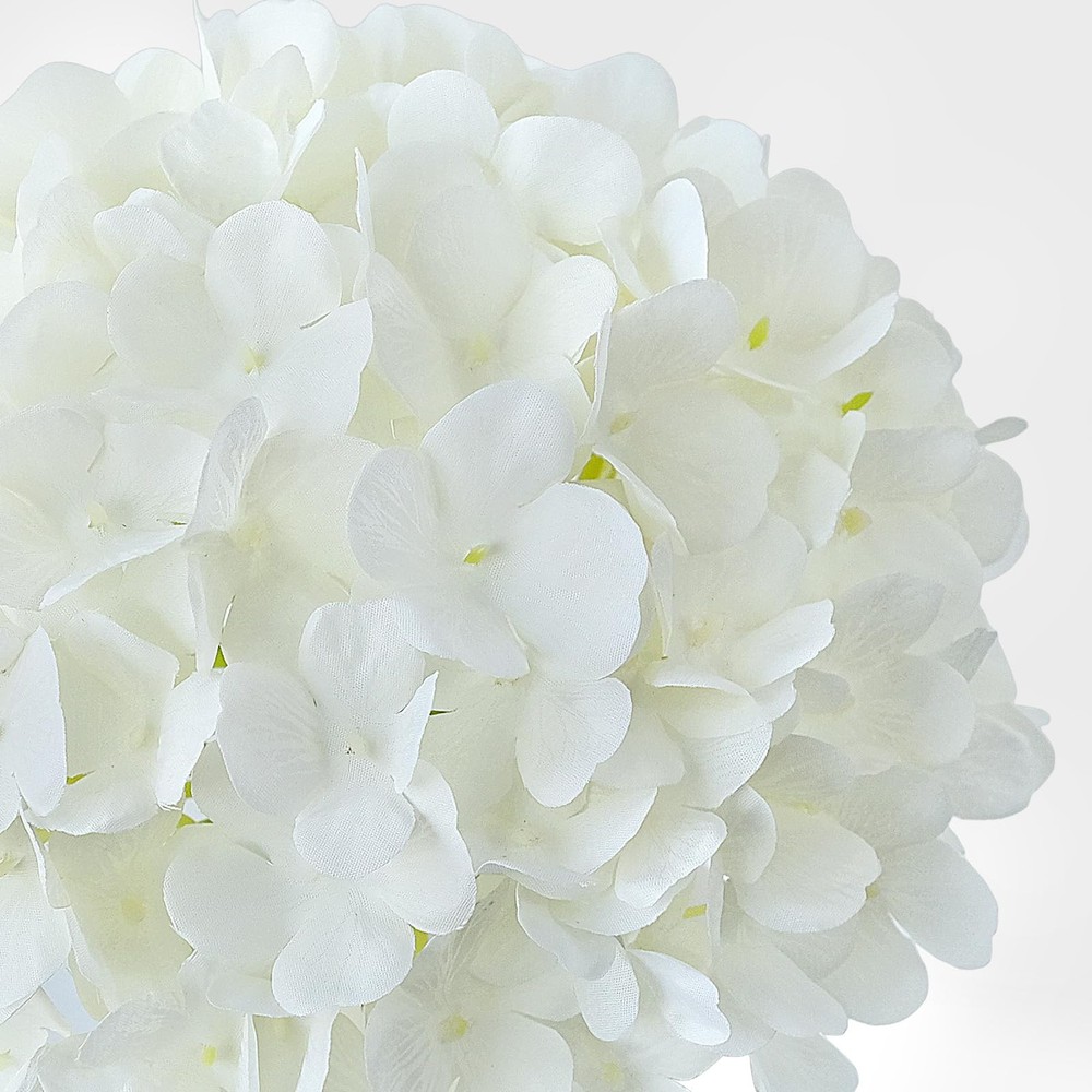 White Hydrangea Artificial Flowers,4PCS 21" Large Silk Outdoor Artificial Hyd...