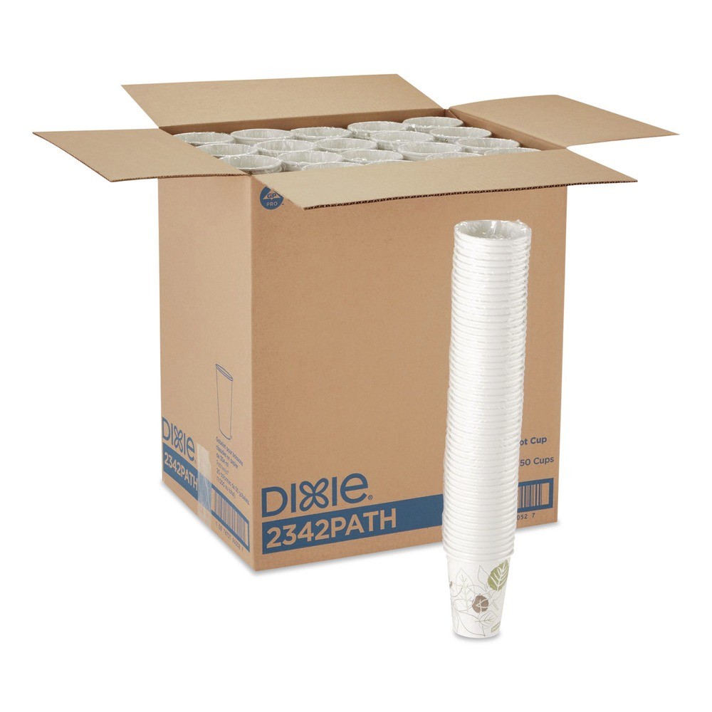 Dixie 2342PATH Pathways 12 oz. Paper Hot Cups (1000/CT) New