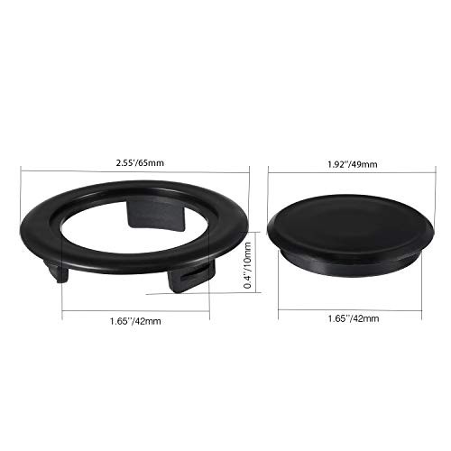Bememo 2 Sets 2" Patio Table Umbrella Hole Ring Plug & Cap, Black