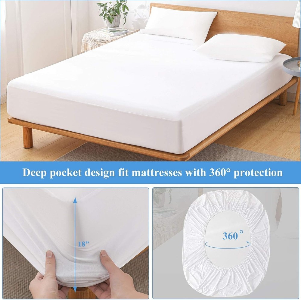 2 Pack Softhour Full Size Waterproof Mattress Protector, Stretch to 21'' Deep...