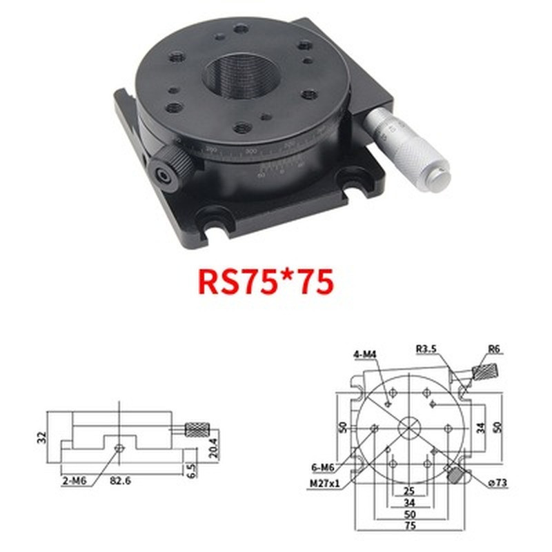 R-Axis Rotating Slide Manual Platform Angular Displacement RSP60/80/90/125