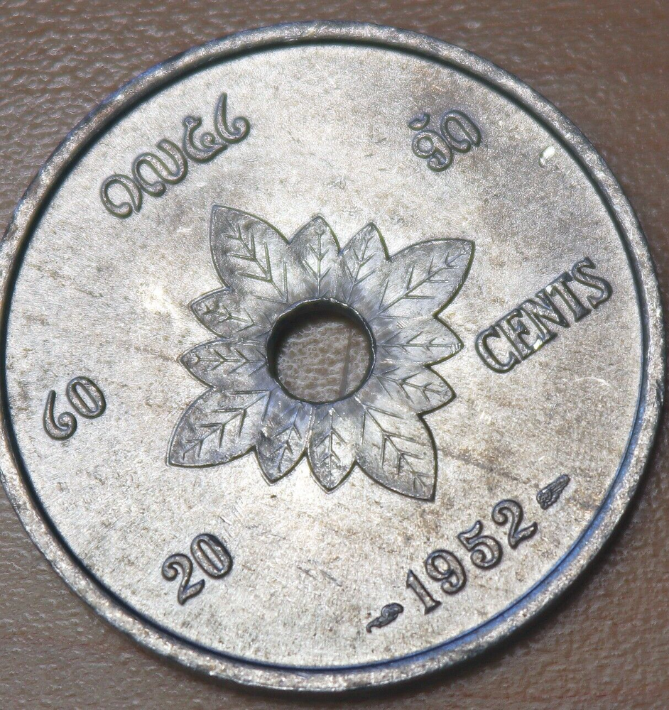 1952 Laos 20 Cents