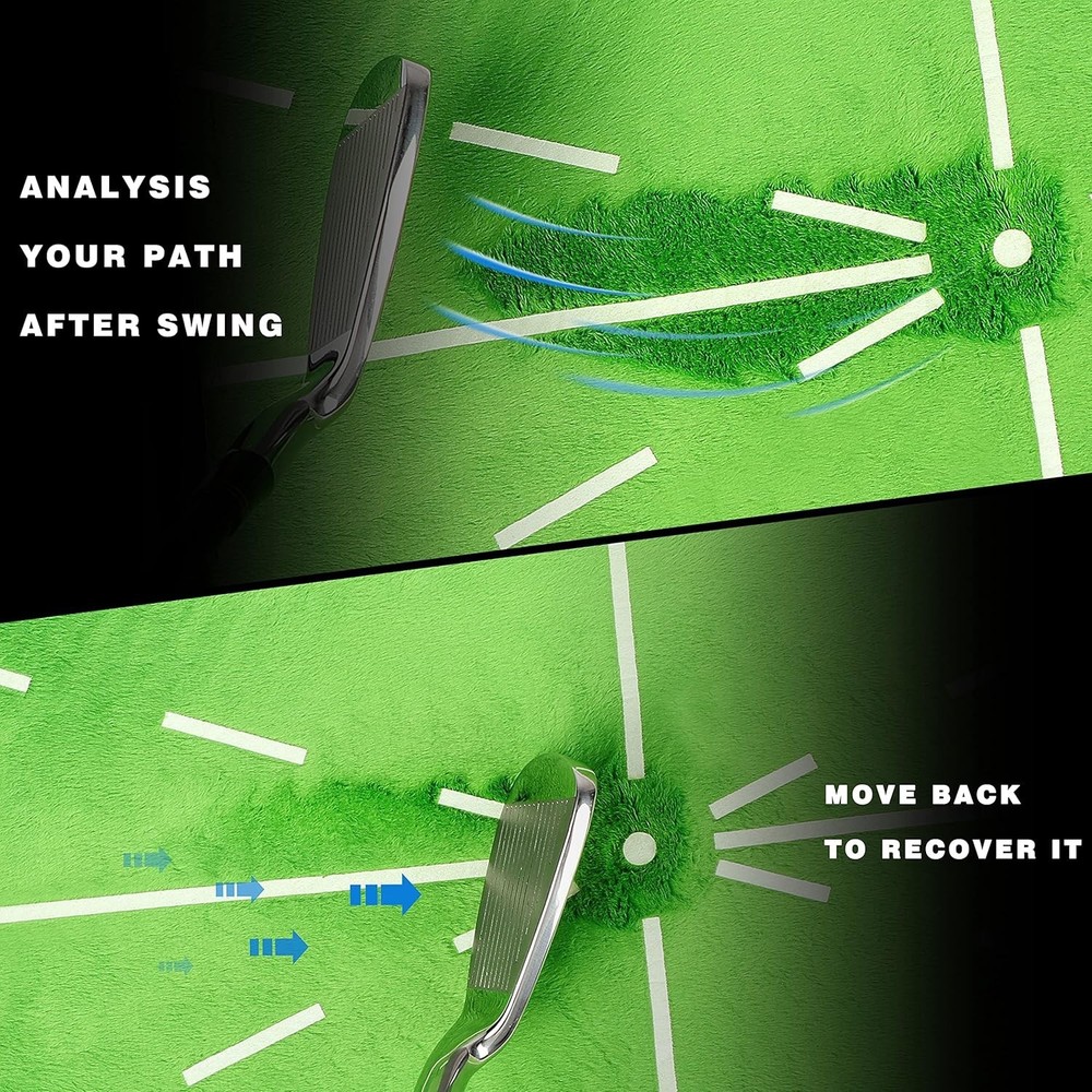 Shock-Absorbing Golf Mat - 13" x 17" with Alignment Guide for Consistent Swings