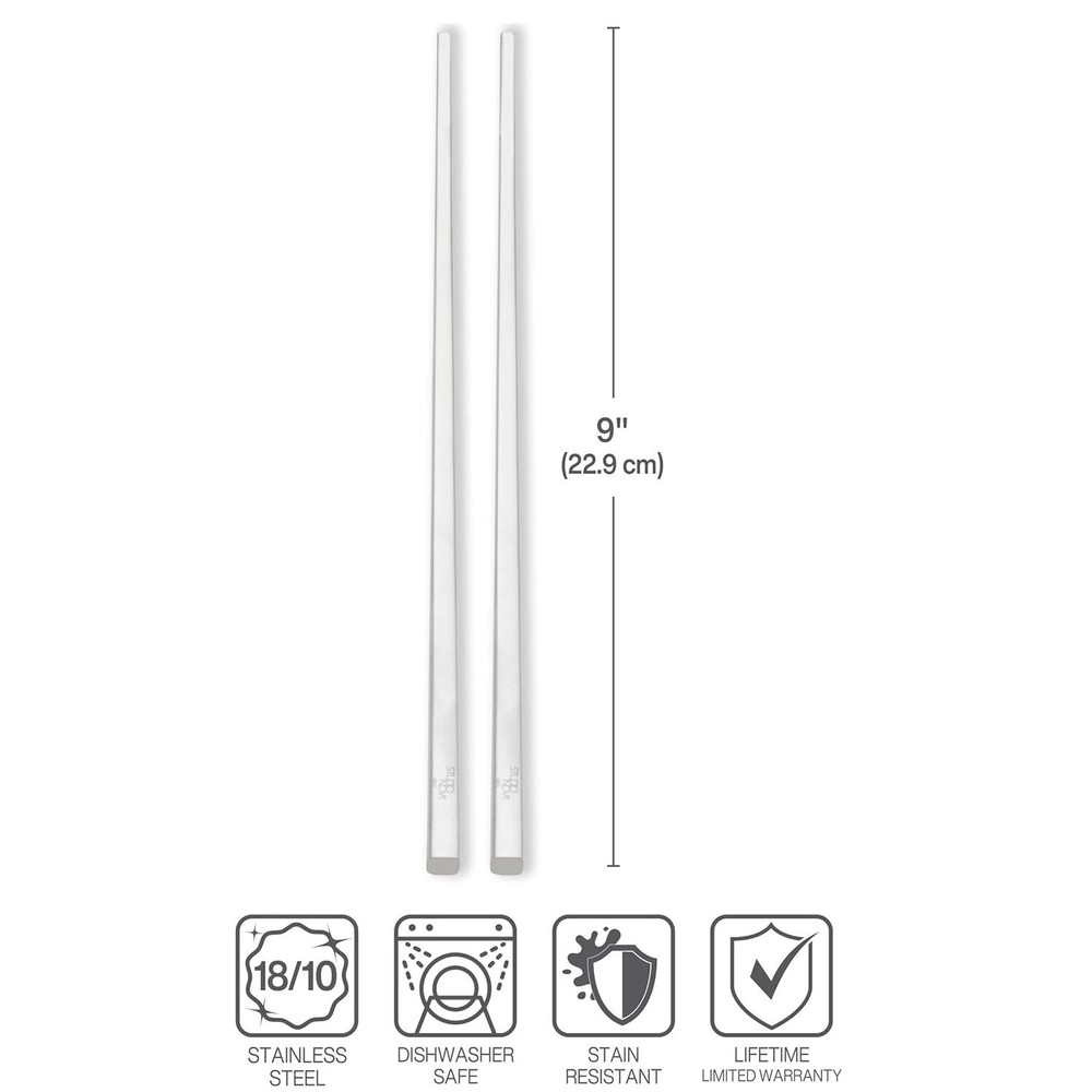 Studio Nova Premium 18/10 Stainless Steel Chopsticks (Four Pair)