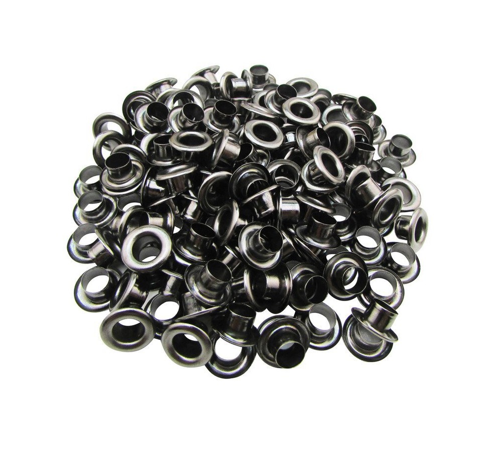 6mm Internal Hole Diameter Gun Black Eyelets Grommets with Washer Self Backin...