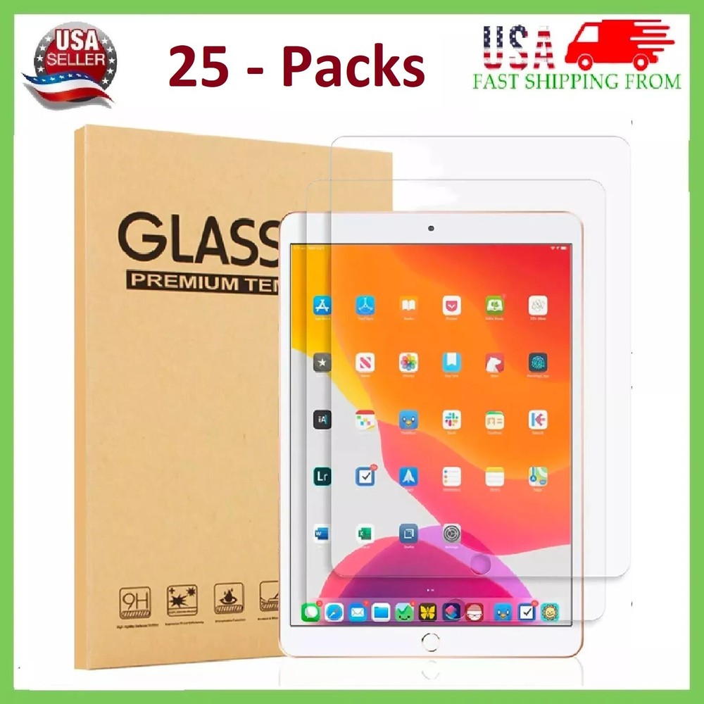 [25-Pack] HD Tempered GLASS Screen Protector for Apple iPad 5th & 6th Generation