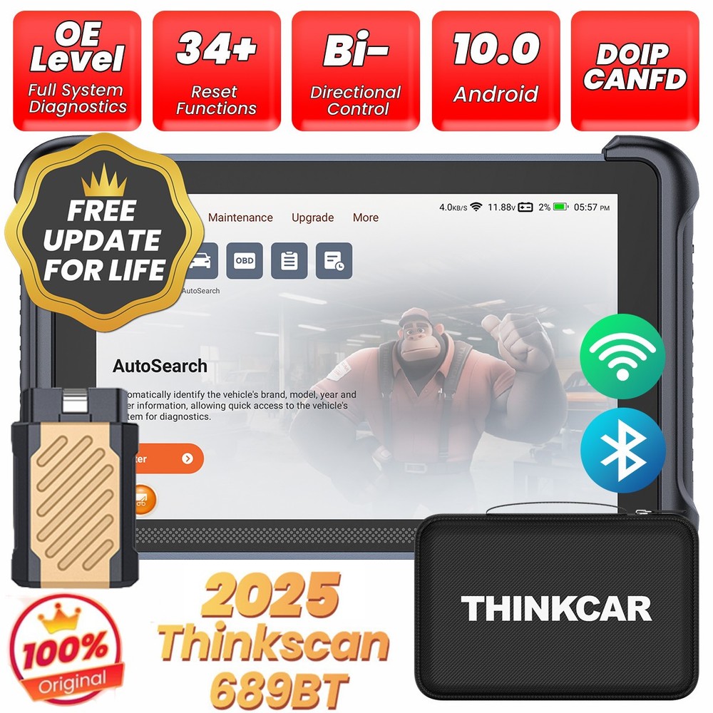 Thinkcar E.CU Coding 689BT OBD2 Scanner Diagnostic Tool Bidirectional All System