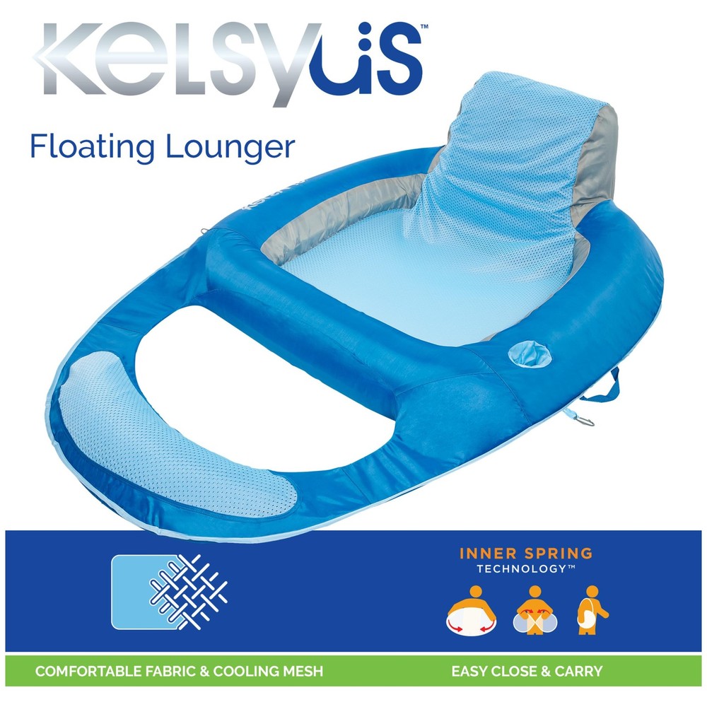 Spring Float Pool Lounger Chair - Lightweight, Easy-Inflate, Comfortable Design