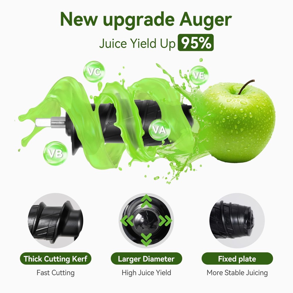 Juicer Machine,Slow Masticating Juicer with 2 Speed Modes & Quiet Motor,Cold ...