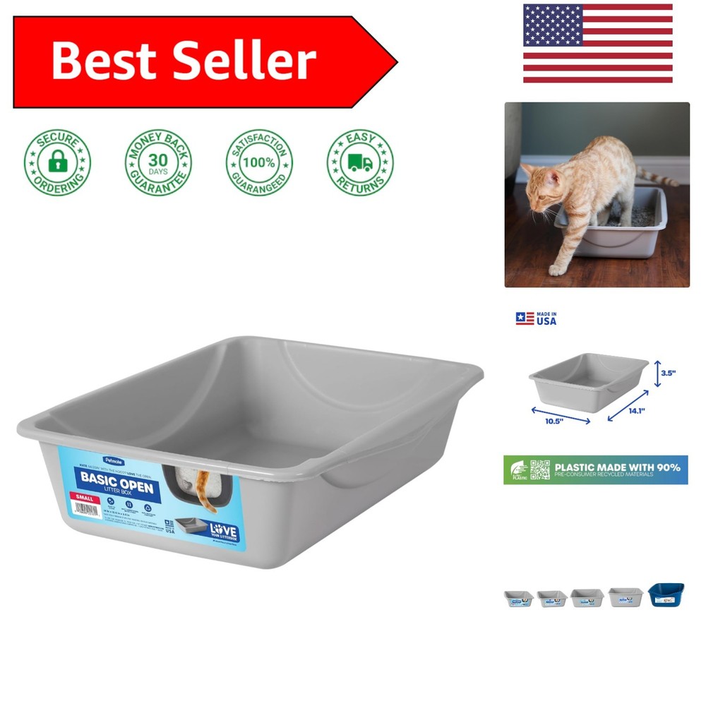 Multi-Cat Eco-Friendly Litter Box 14" x 10.5" - Designed for Performance & Style