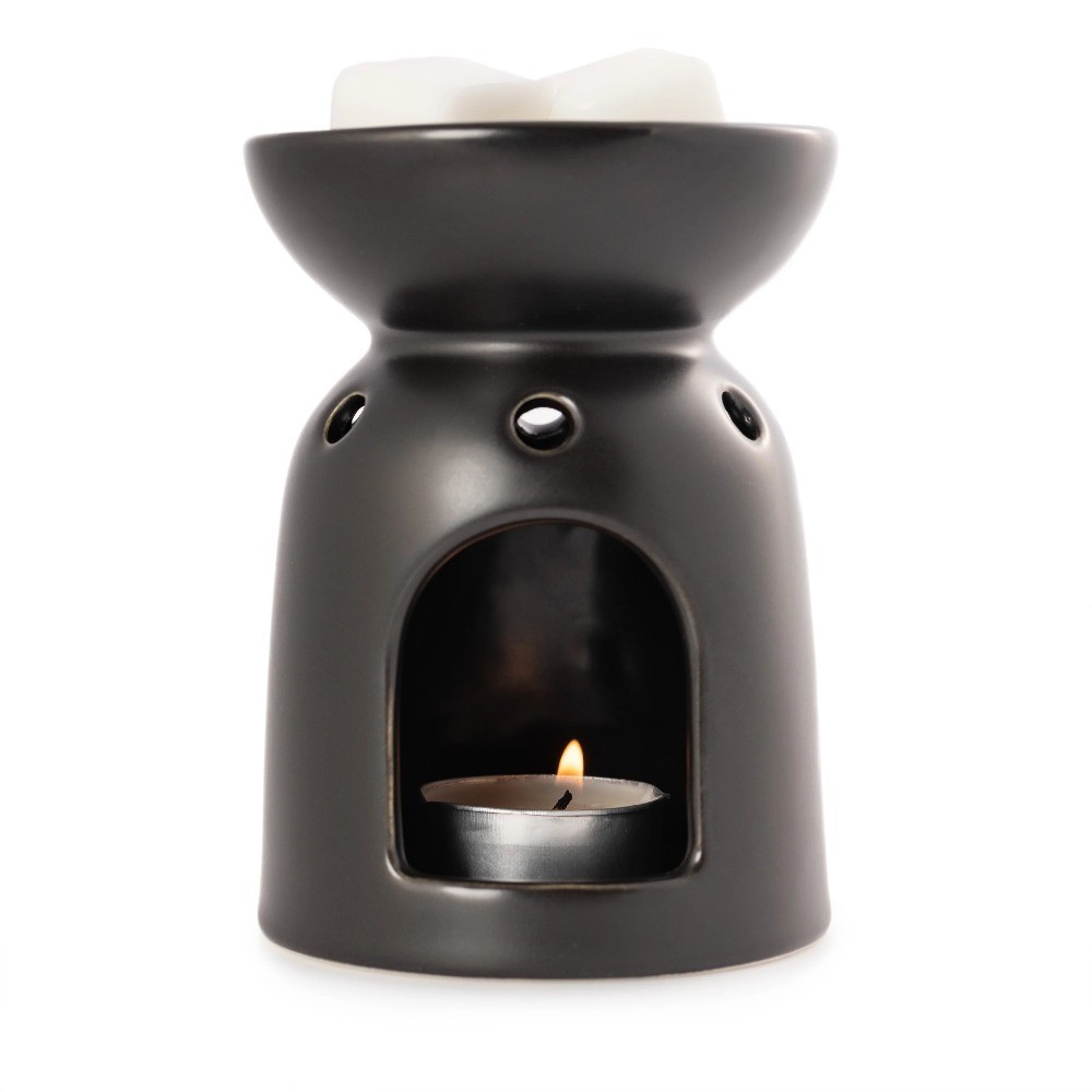 Black Ceramic Tealight Candle Warmer Holder Single Piece