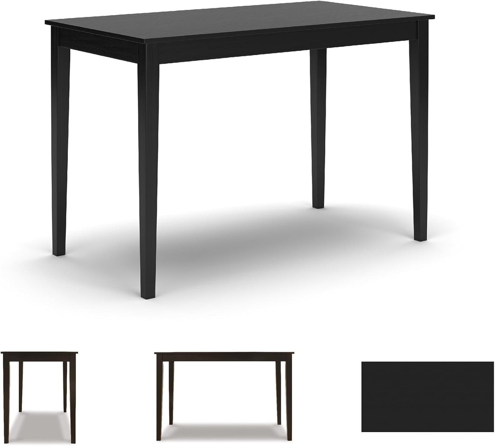 Indoor Rectangular Dining Table with Assembly Tools Included, No Tools Needed