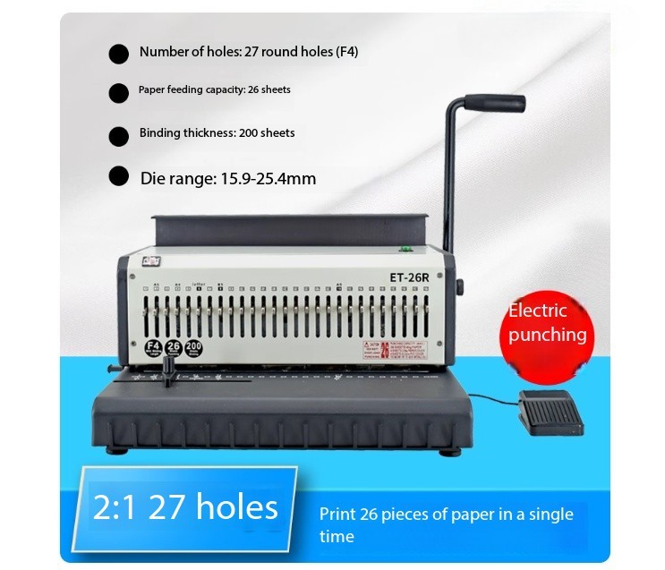 Binding Machine Electric Binding Machine Double Iron Ring Thick Layer Heavy Duty