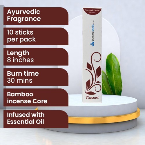 Nannari Incense 8" 10 Sticks Pack: 1 Pack