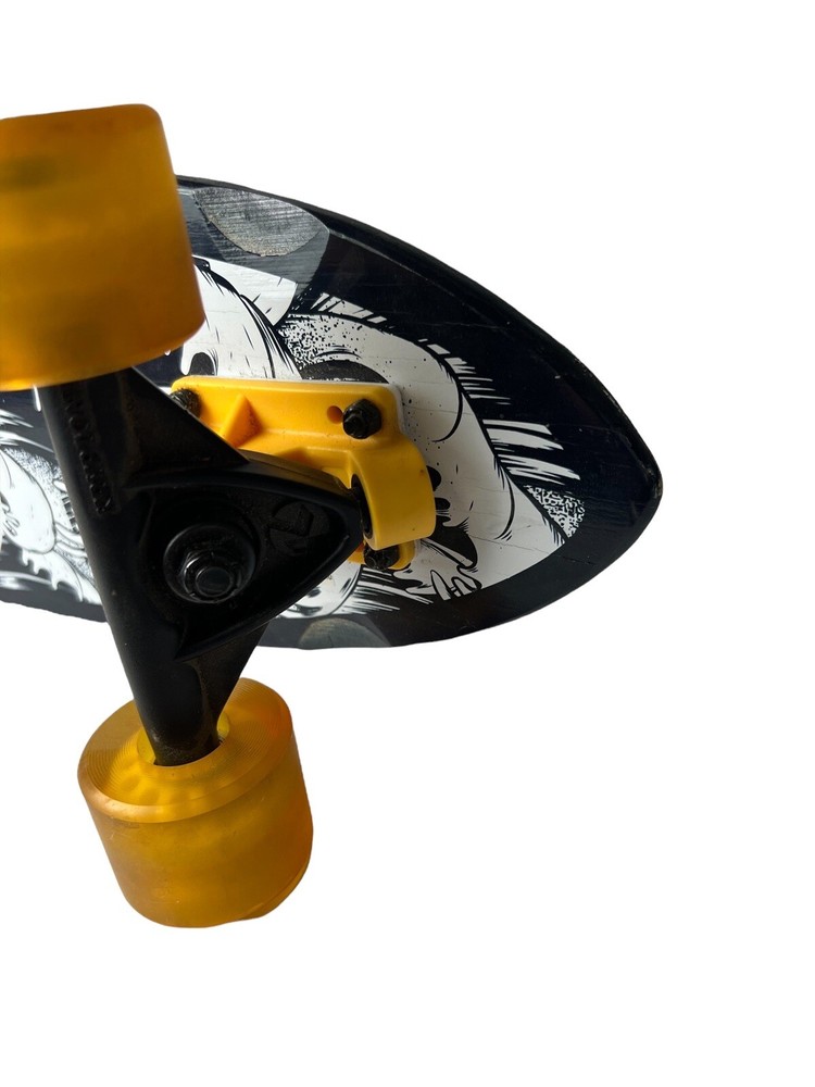 KRYPTONICS 34” PINTAIL LONGBOARD SKATEBOARD wave Graphics Black And Yellow