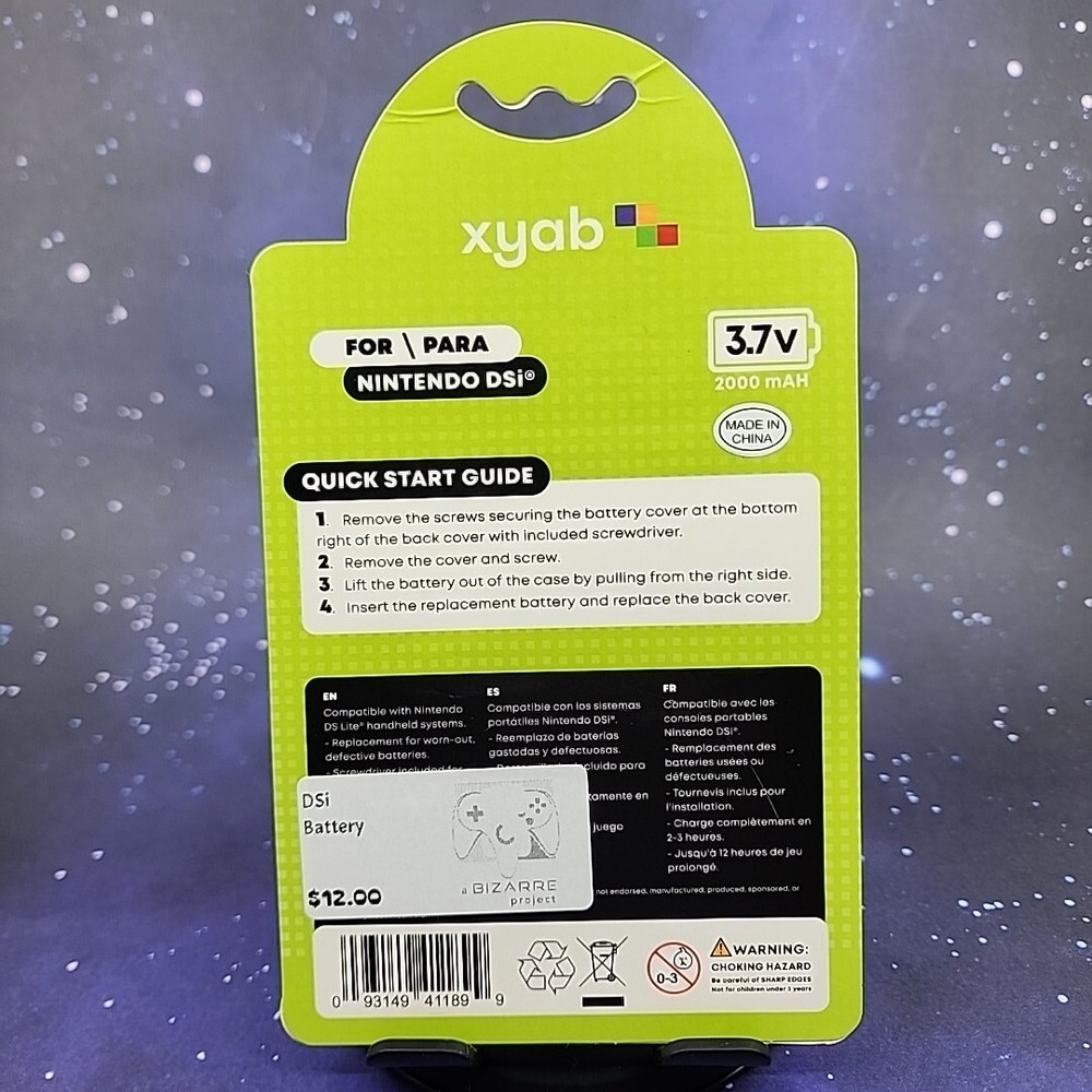 XYAB Rechargeable Replacement Battery Pack Compatible With Nintendo DSi Console