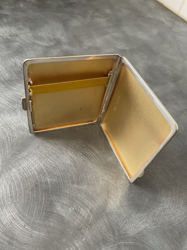 SUPERB SOLID SILVER ENGLISH HALLMARKED ENAMEL CIGARETTE CASE JOSEPH GLOSTER 1950