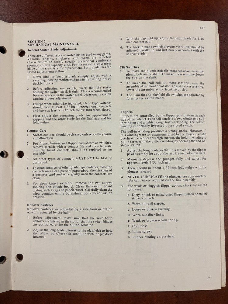 ORIGINAL-WILLIAMS-SOLID STATE FLIPPER-MAINTENANCE MANUAL-VARIOUS GAMES