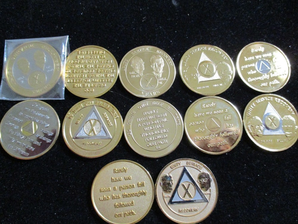 Coin Pink Butterfly Into Action Tri-plate 12 Step Programs