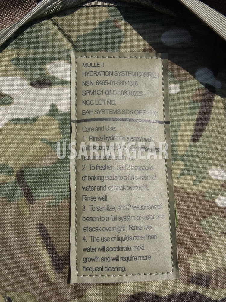 US MOLLE II Multicam Hydration System Carrier or 100 oz 3L Bladder Bag Back Pack