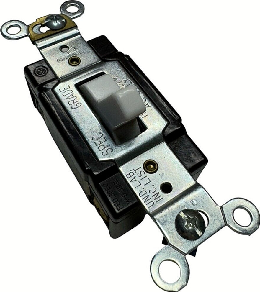 Cooper CS415W White 4-Way Toggle Wall Light Switch 15A, 120V-277V