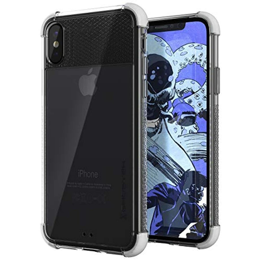 Ghostek Covert Clear Silicone iPhone X Case with Grip side protection in White