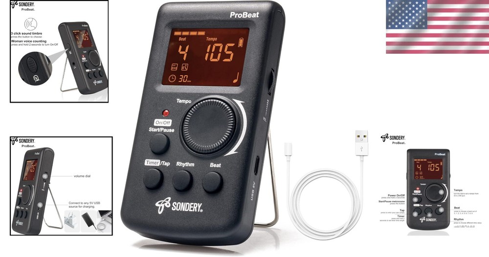 Versatile Digital Metronome with Pocket Size, Timer, and 3 Sound Options