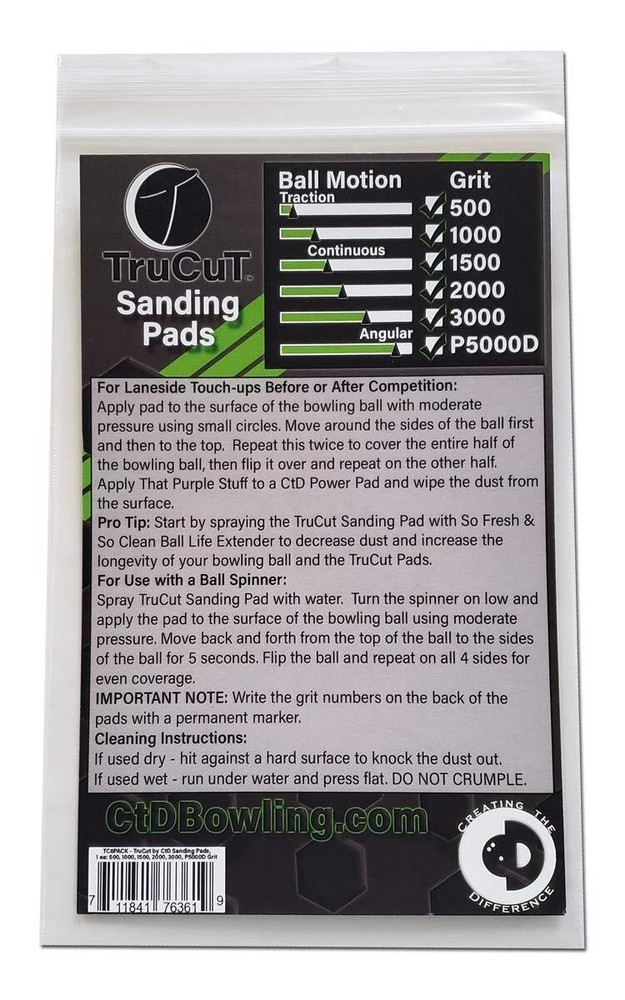 TruCut Sanding Pads | 6 Pack | 5" Diameter | Sanding Pad Made for Bowling Bal...