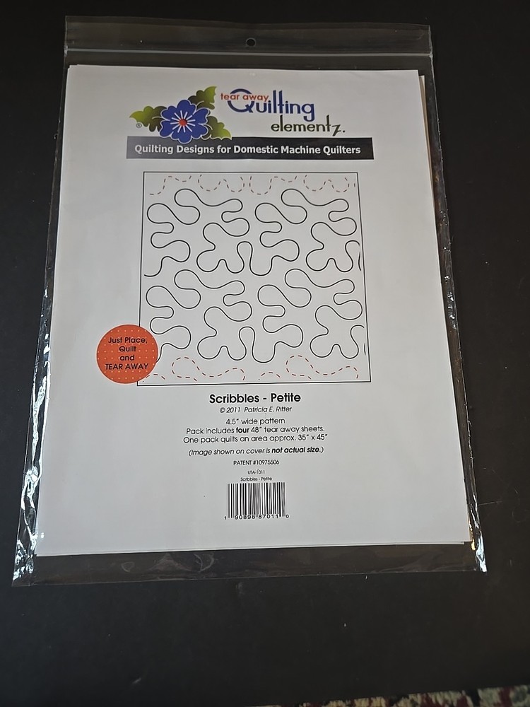 Sten Source Quilting Creations Printed Tear Away Quilting Paper 4/Pkg-Scribbles-