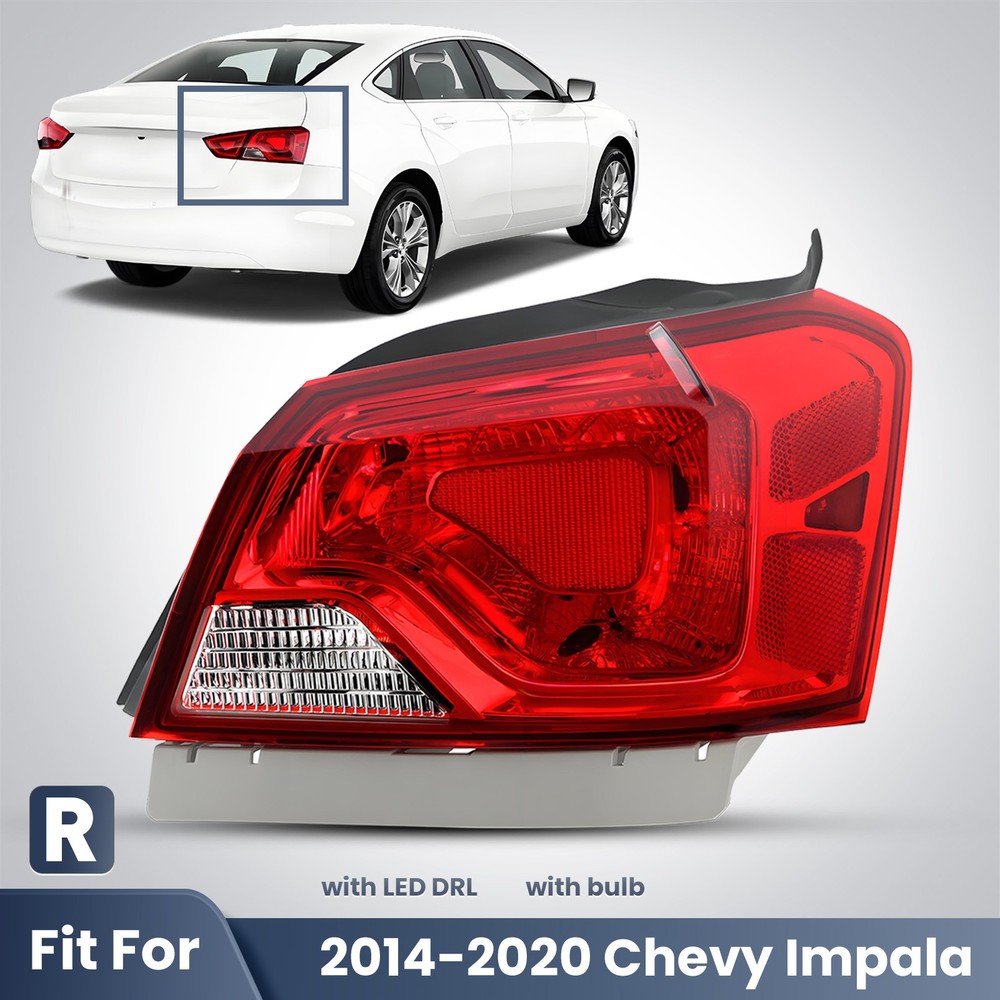 Halogen Outer Tail Light For 2014-2020 Chevy Impala W/Bulb Right Passenger Side