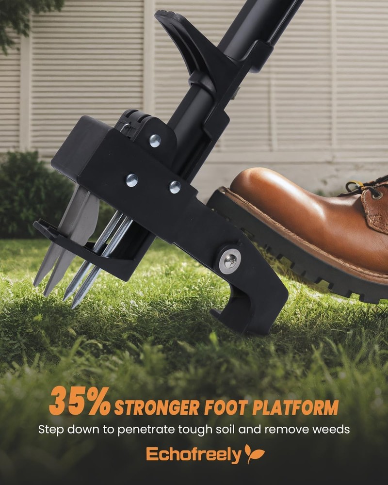 Weed Puller Tool - Adjustable 35"-46" Heavy Duty 4-Claw Stand-Up Weeder for Yard
