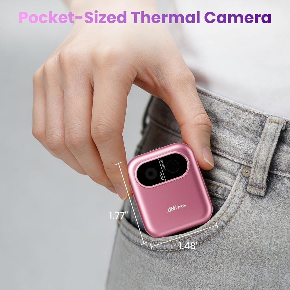 ANXTECH Infrared Thermal Imaging Camera 80*60 IR Resolution for Beginner Pink