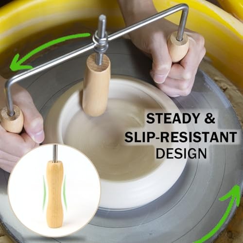 Pot Cup Mouth Opener, Adjustable Depth Ceramic Pot Cup Opening Tool, Wood